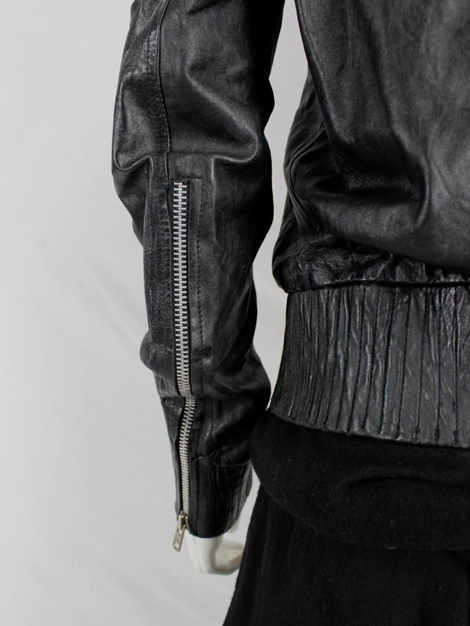 Marjan Pejoski black leather biker jacket with emboidered skull (18)