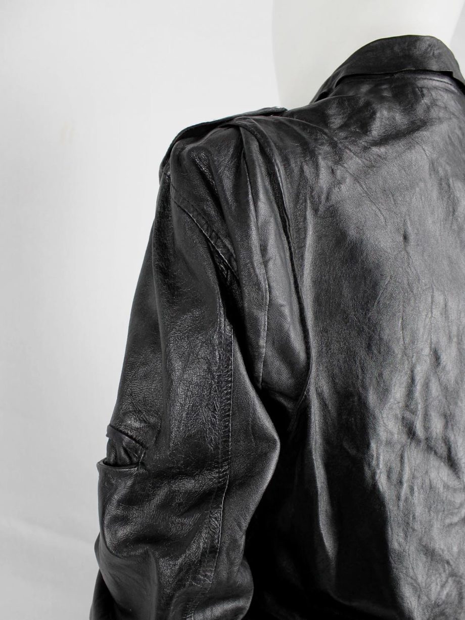 Marjan Pejoski black leather biker jacket with emboidered skull (19)