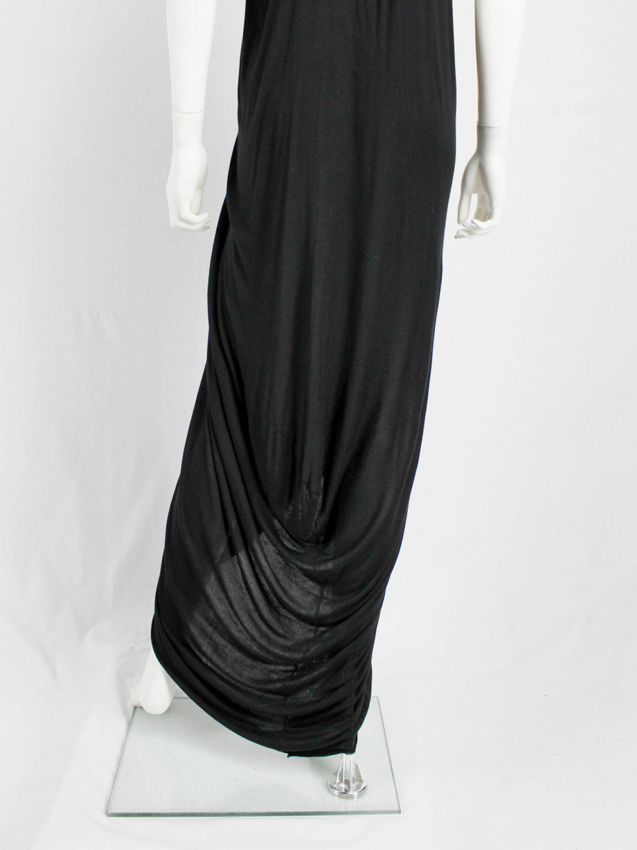 Rick Owens ISLAND black draped maxi dress with triangular top spring 2013 (10)