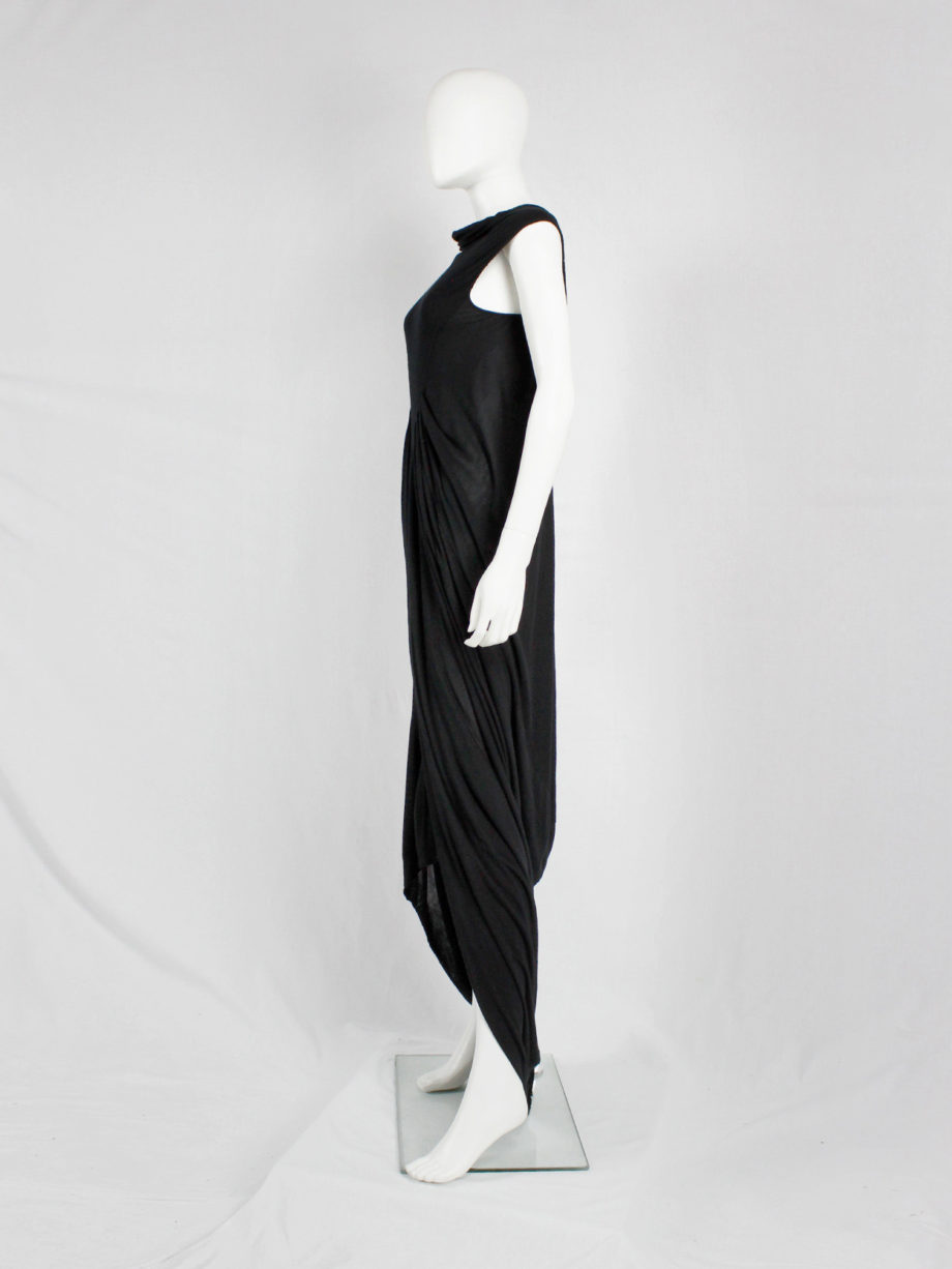 Rick Owens ISLAND black draped maxi dress with triangular top spring 2013 (12)