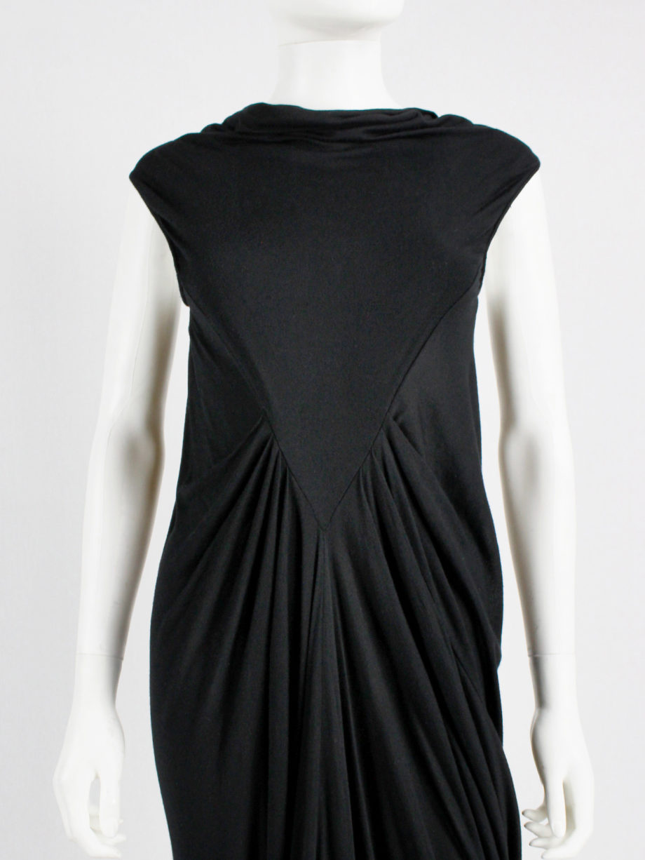 Rick Owens ISLAND black draped maxi dress with triangular top spring 2013 (3)