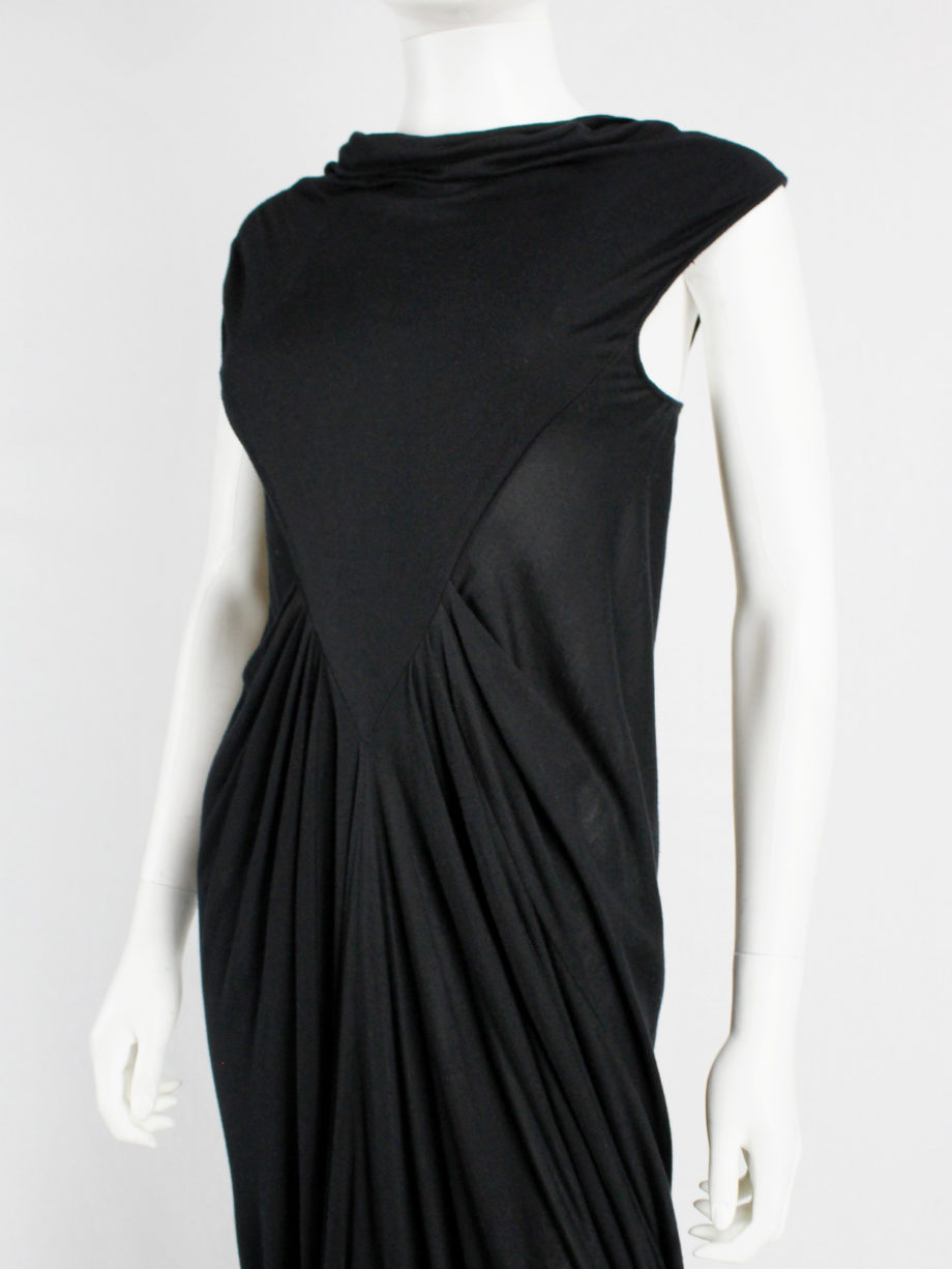 Rick Owens ISLAND black draped maxi dress with triangular top spring 2013 (5)