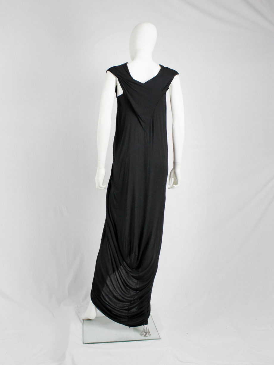 Rick Owens ISLAND black draped maxi dress with triangular top spring 2013 (7)