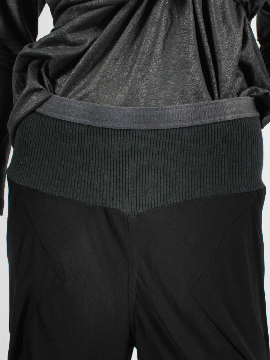 Rick Owens SCORPIO black loose flowy trousers with frayed hem spring 2005 (4)