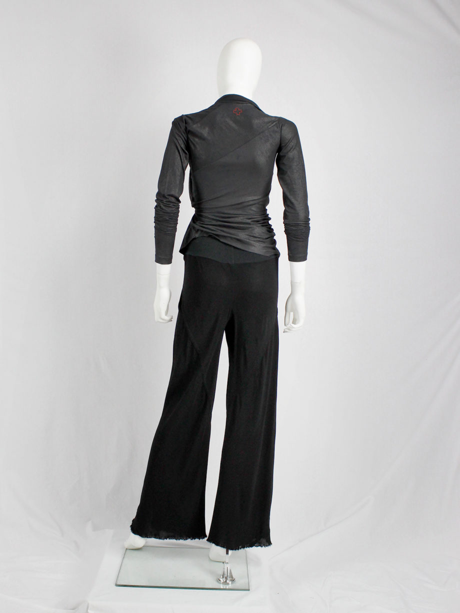 Rick Owens SCORPIO black loose flowy trousers with frayed hem spring 2005 (9)