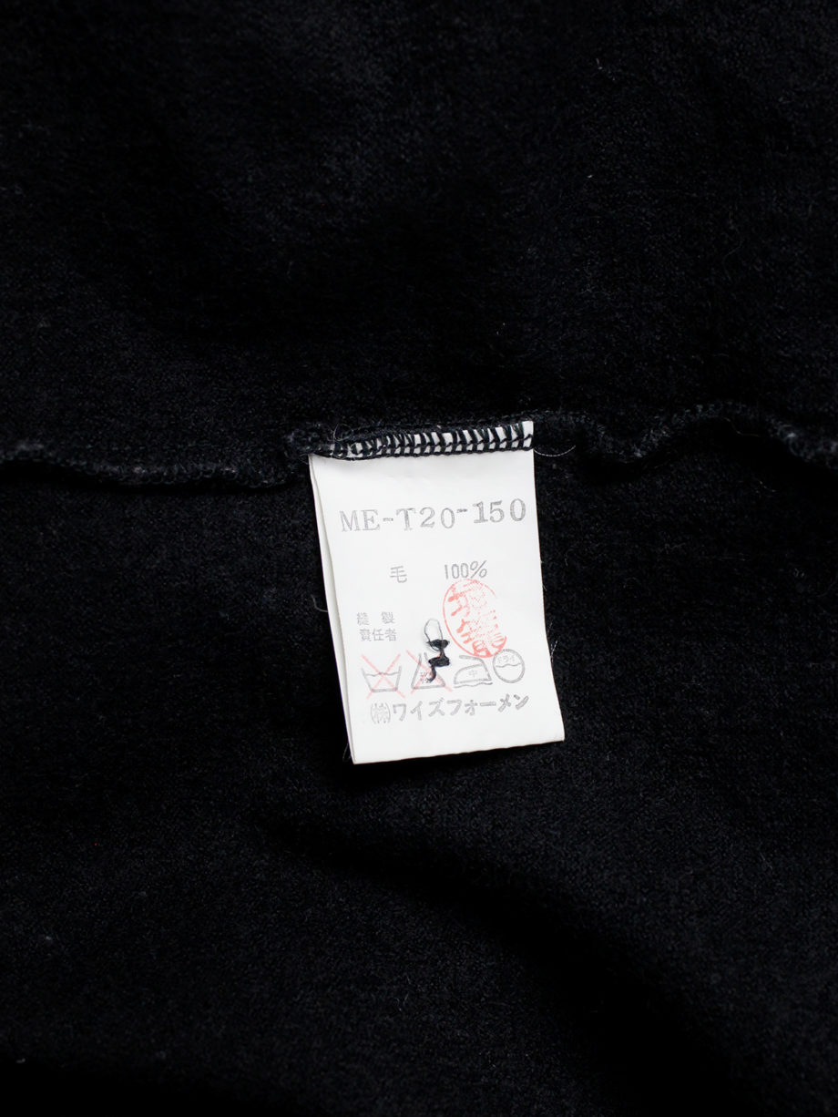 Yohji Yamamoto Y’s for men black jumper with white stitches around the collar 90s 1990s (7)