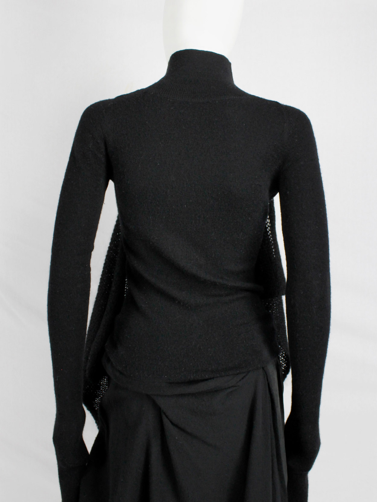 Y's Yohji Yamamoto black jumper with attached panel or scarf and extra ...