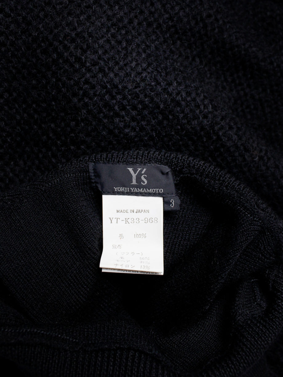 Yohji Yamamoto black jumper with attached panel or scarf and extra long sleeves (4)
