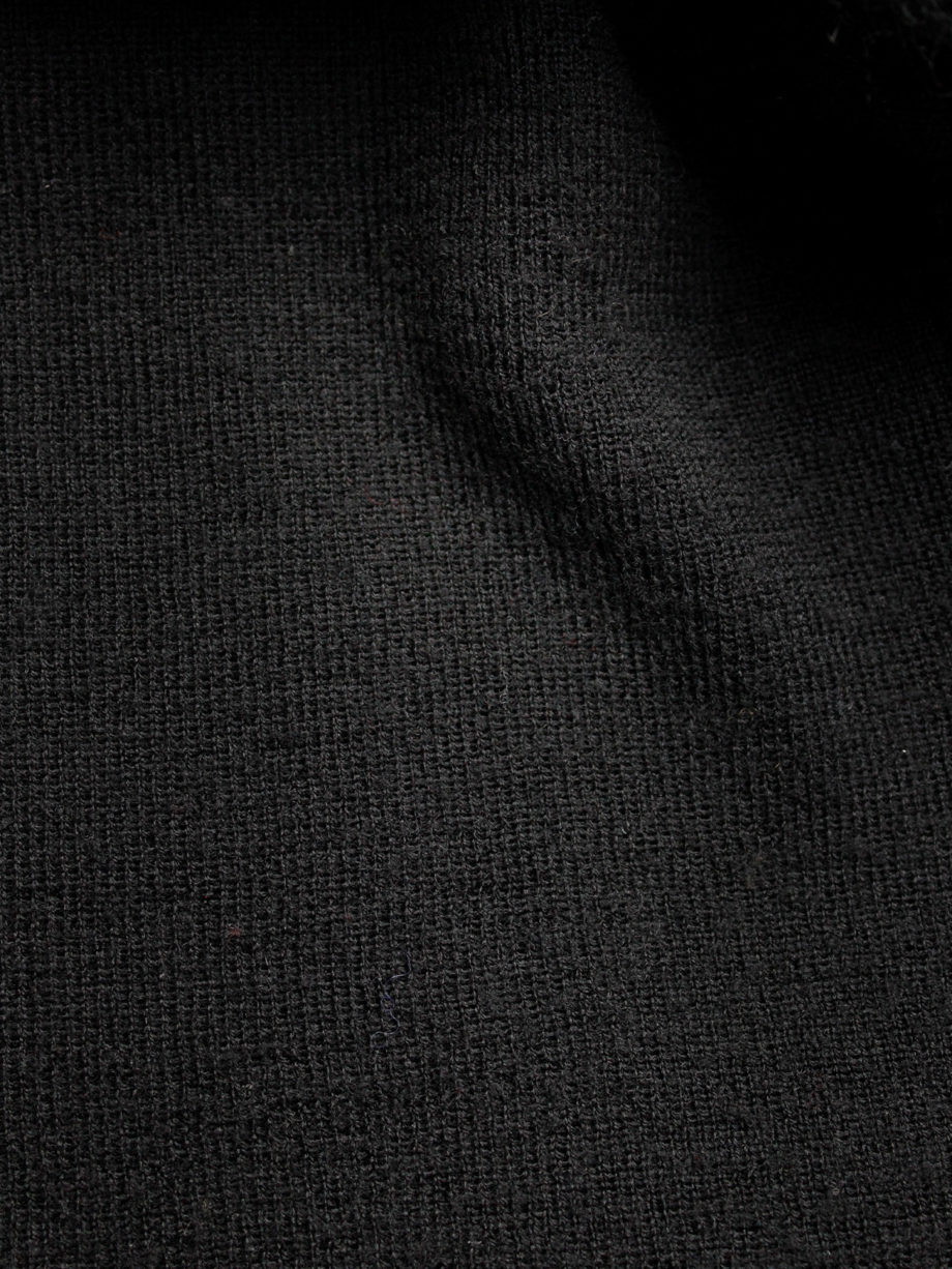 Yohji Yamamoto black jumper with attached panel or scarf and extra long sleeves (6)
