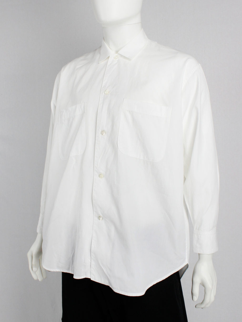 Ys Yohji Yamamoto men white oversized with lapel collar 1980s 80s (4)