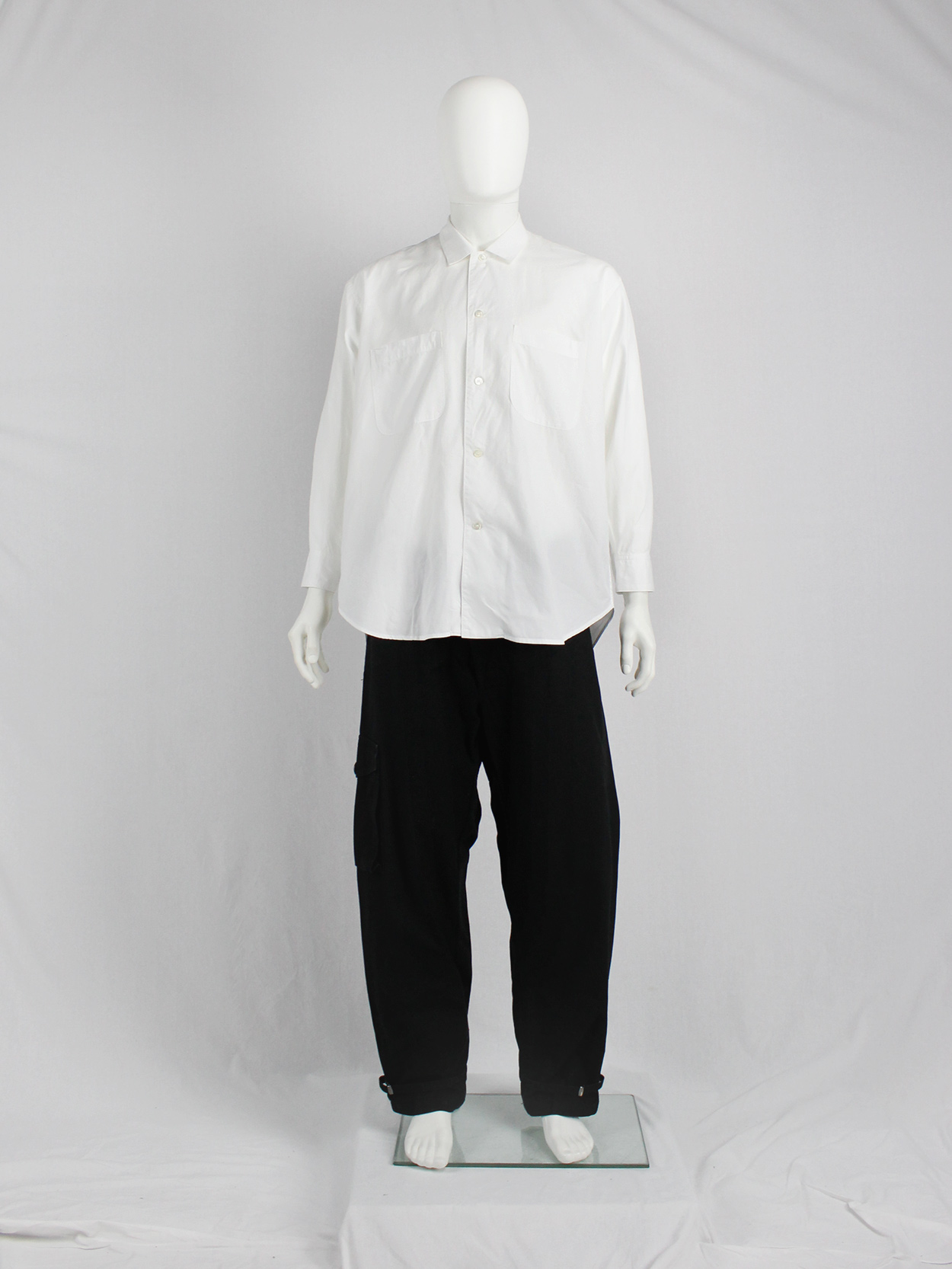 Ys Yohji Yamamoto men white oversized with lapel collar 1980s 80s (5)