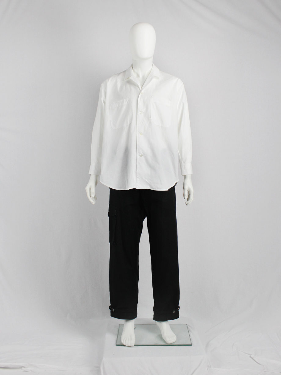Ys Yohji Yamamoto men white oversized with lapel collar 1980s 80s (6)
