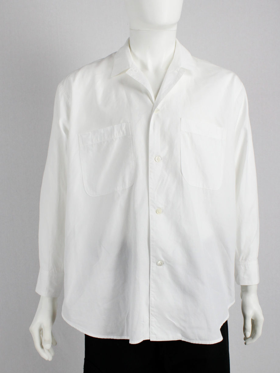 Ys Yohji Yamamoto men white oversized with lapel collar 1980s 80s (7)