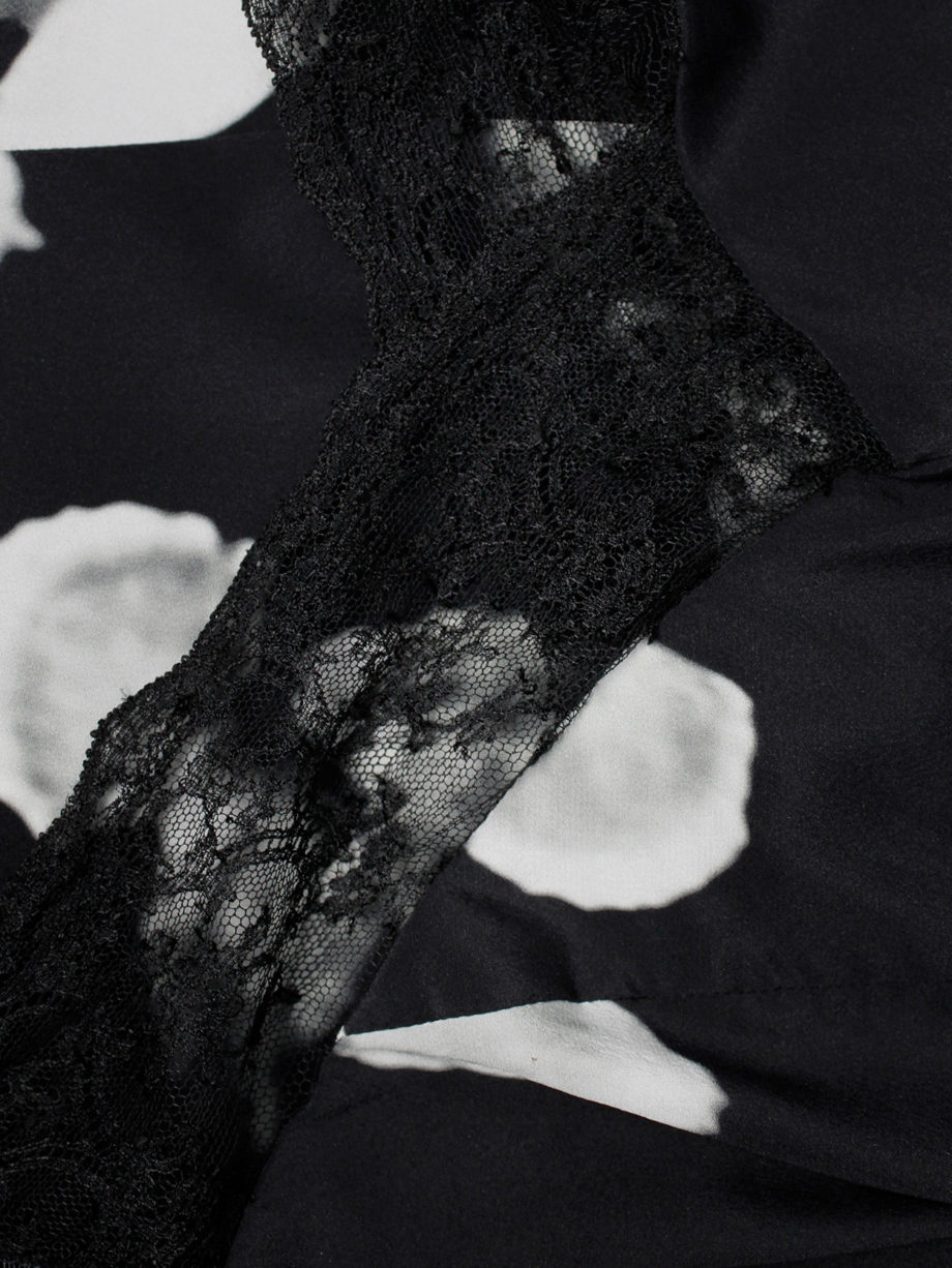af Vandevorst black printed top with lace trimming and dress-like back spring 2017 (14)