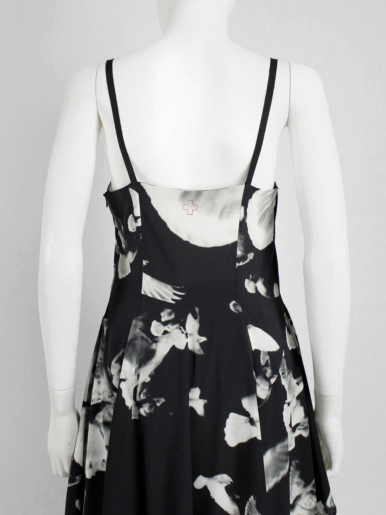 A.F. Vandevorst black printed top with lace trimming and dress-like ...