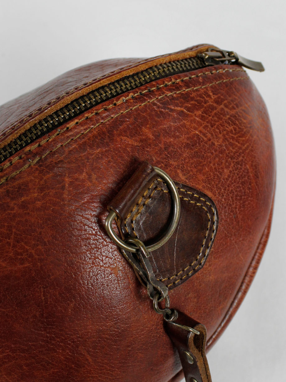 vaniitas Maison Martin Margiela artisanal handbag made of a rugbyball 2003 (13)
