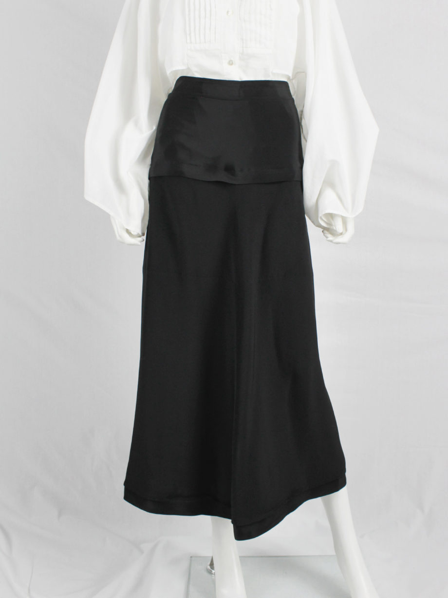 vaniitas Yohji Yamamoto black maxi skirt with inserted panels and curved zippers (1)