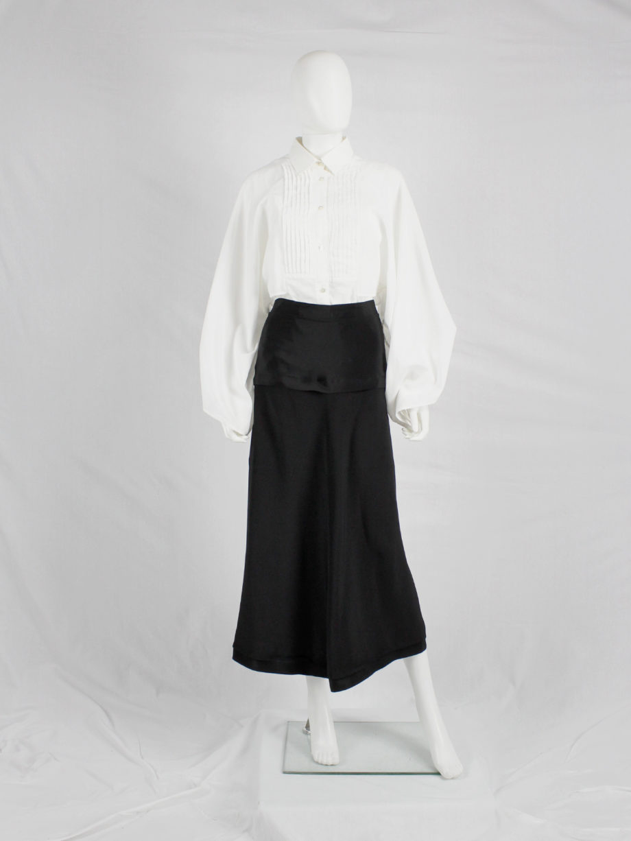 vaniitas Yohji Yamamoto black maxi skirt with inserted panels and curved zippers (4)