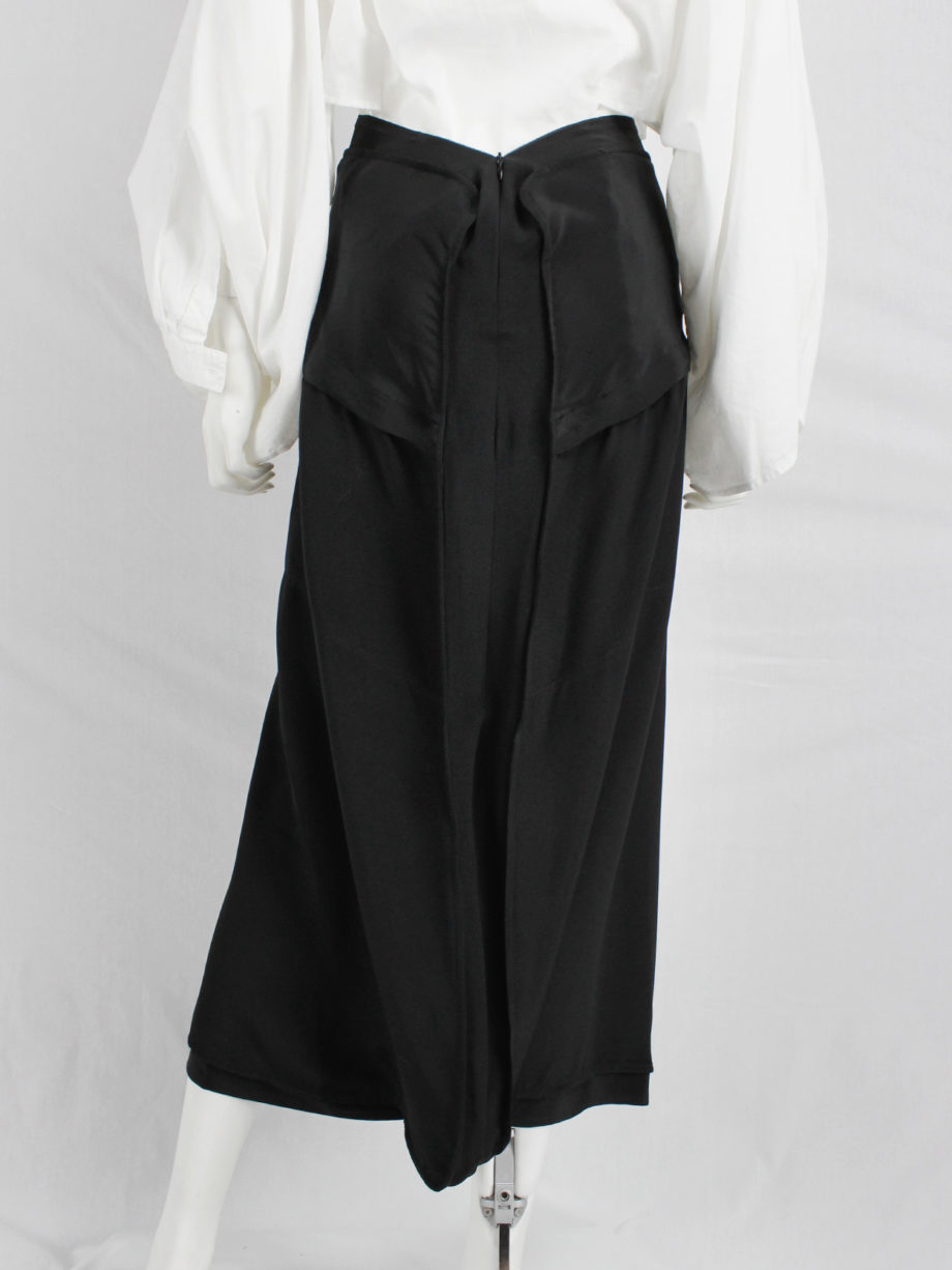 vaniitas Yohji Yamamoto black maxi skirt with inserted panels and curved zippers (9)