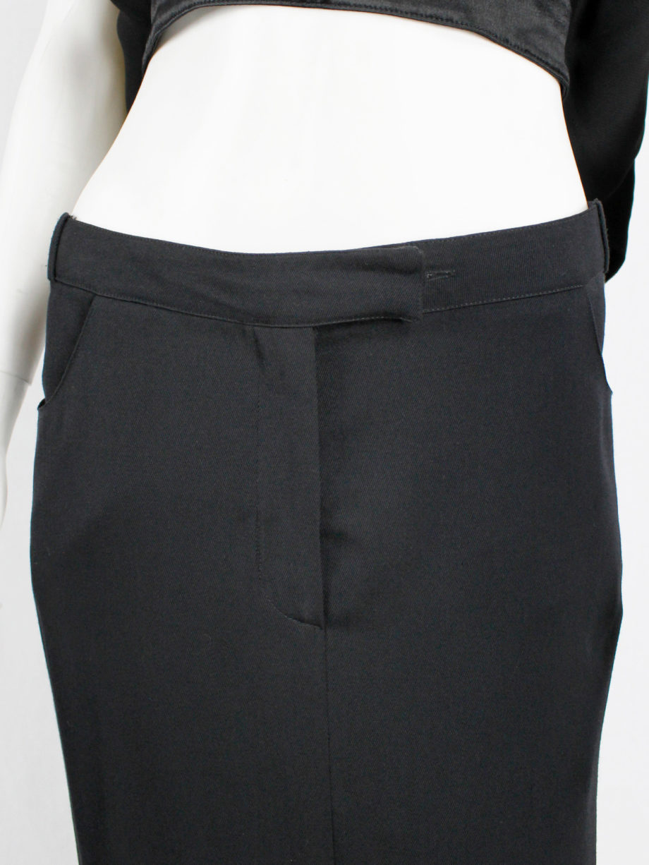 vaniitas vintage Ann Demeulemeester black straight maxi skirt 90s (5)