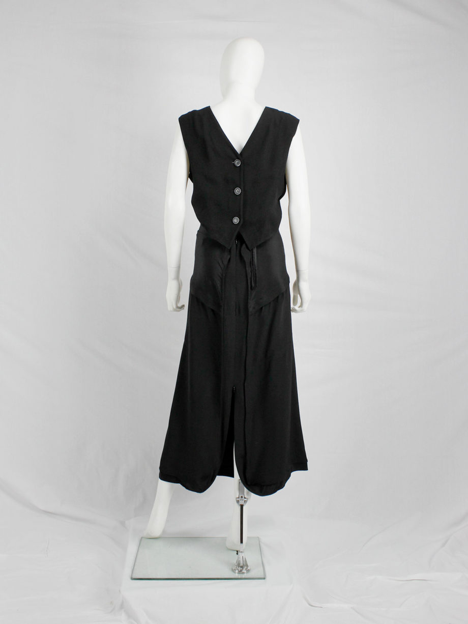vintage Ann Demeulemeester black backwards waistcoat with open back spring 2003 (2)