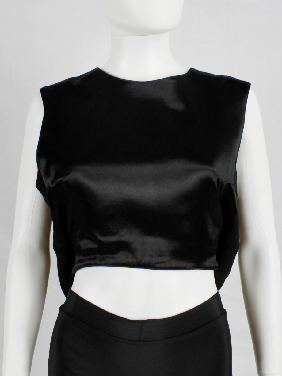 vintage Ann Demeulemeester black backwards waistcoat with open back spring 2003 (5)