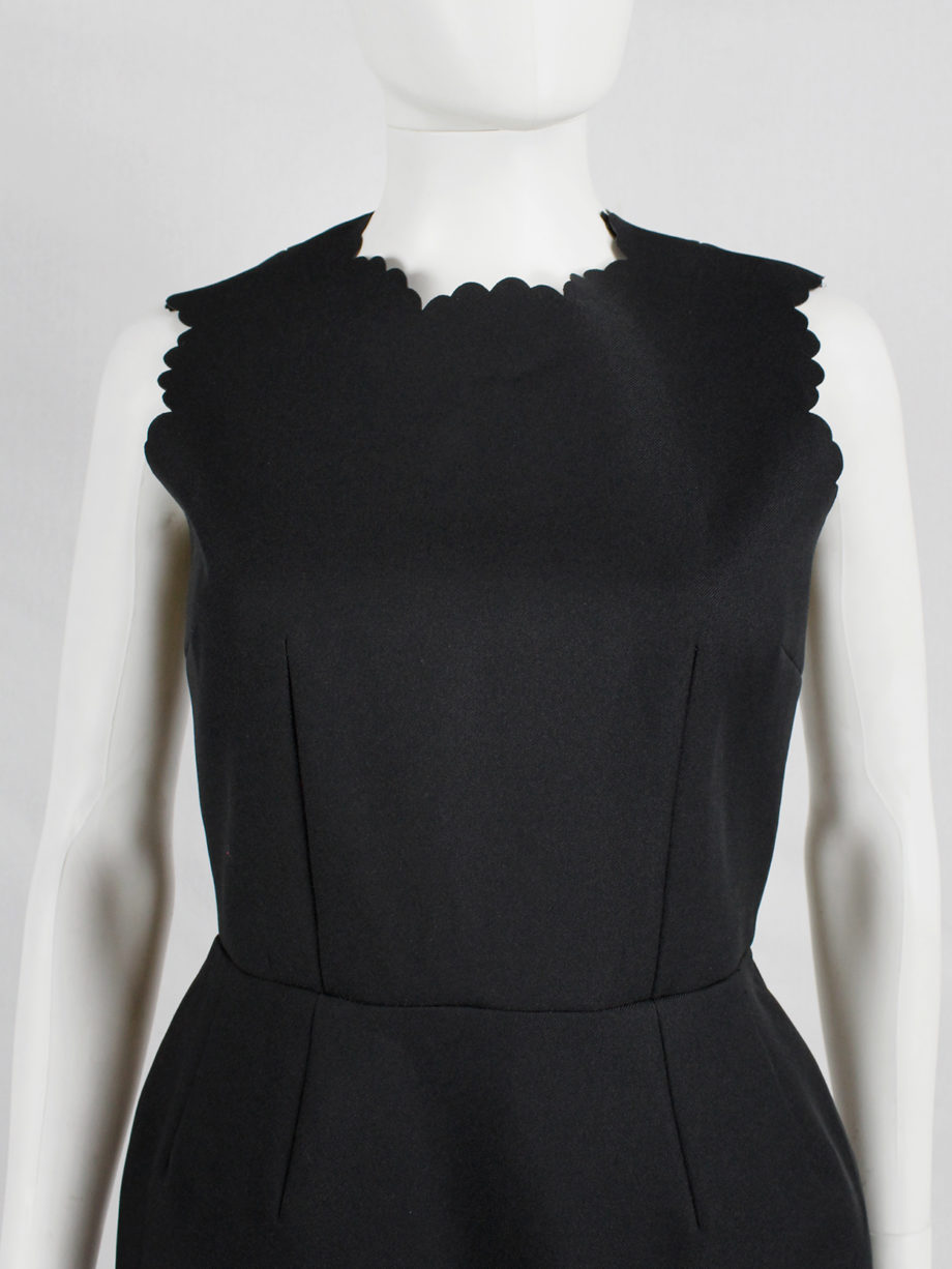 vintage Comme des Garcons black dress with scalloped edges and wider hips spring 1999 (1)