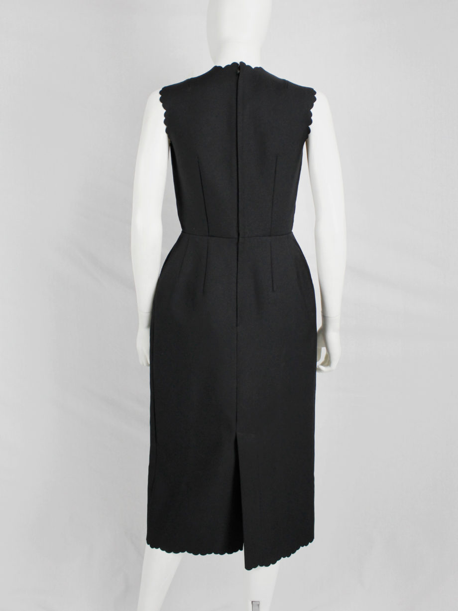 vintage Comme des Garcons black dress with scalloped edges and wider hips spring 1999 (11)