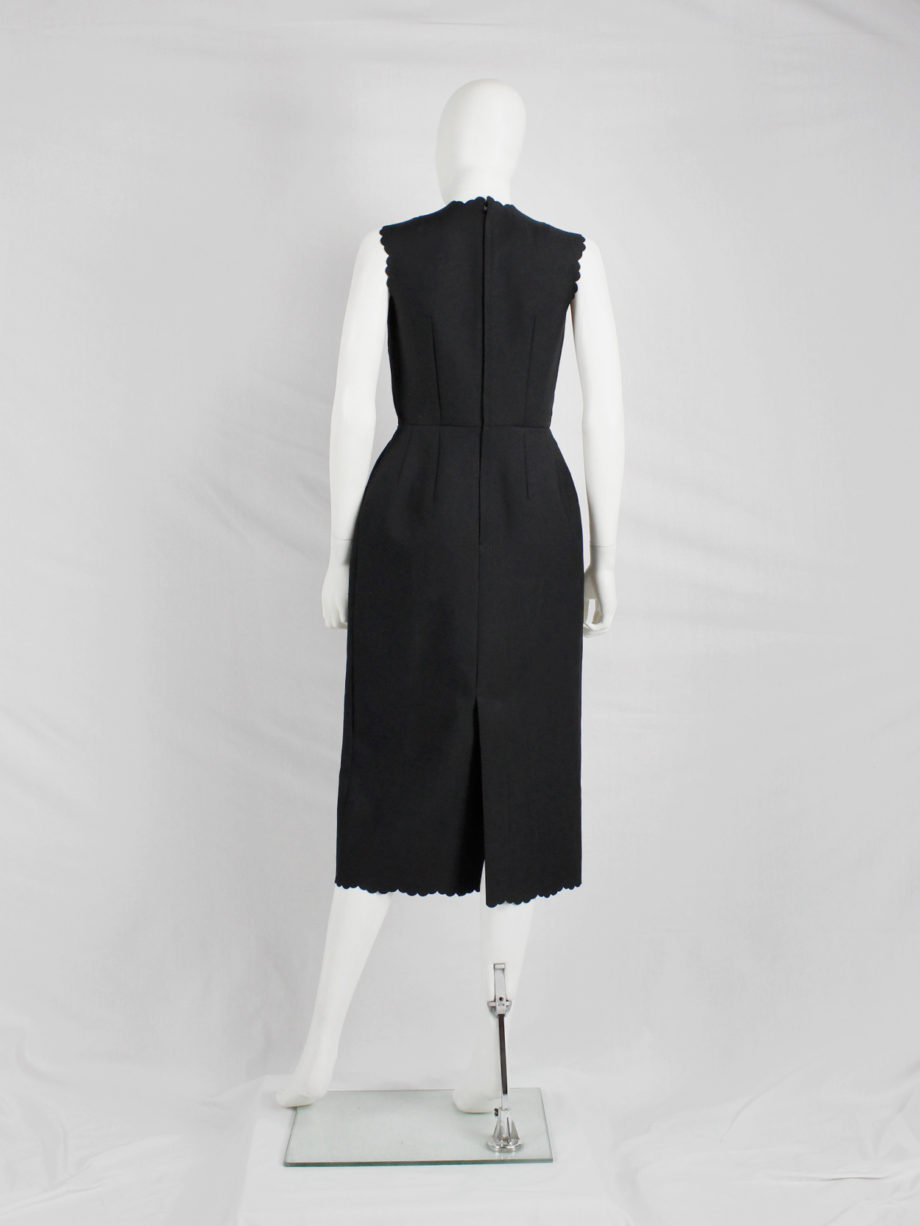 vintage Comme des Garcons black dress with scalloped edges and wider hips spring 1999 (12)