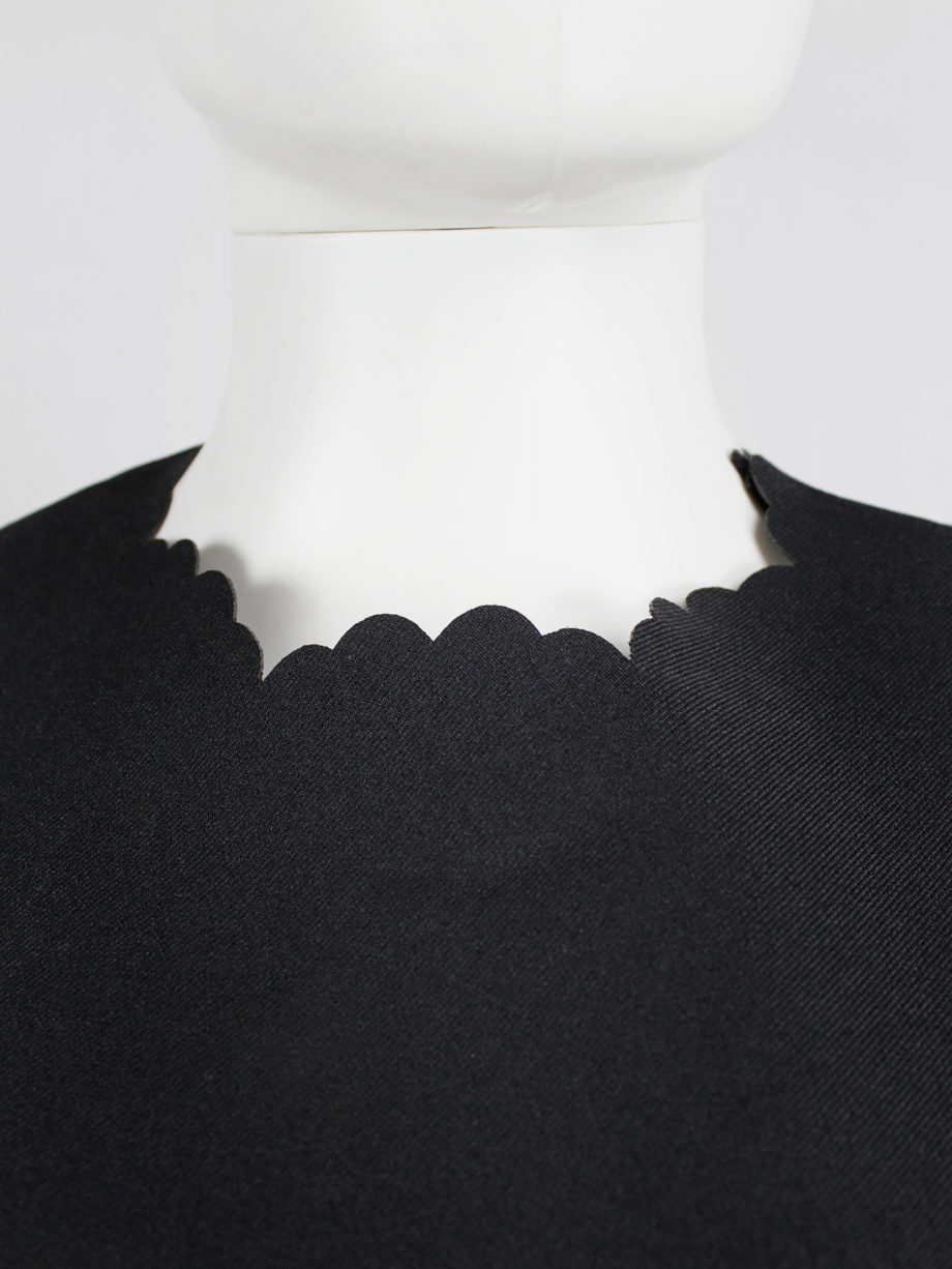 vintage Comme des Garcons black dress with scalloped edges and wider hips spring 1999 (3)