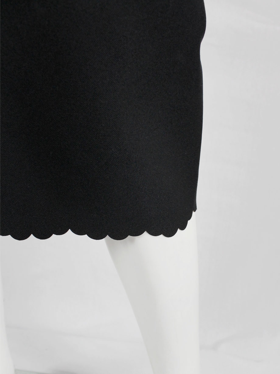 vintage Comme des Garcons black dress with scalloped edges and wider hips spring 1999 (5)