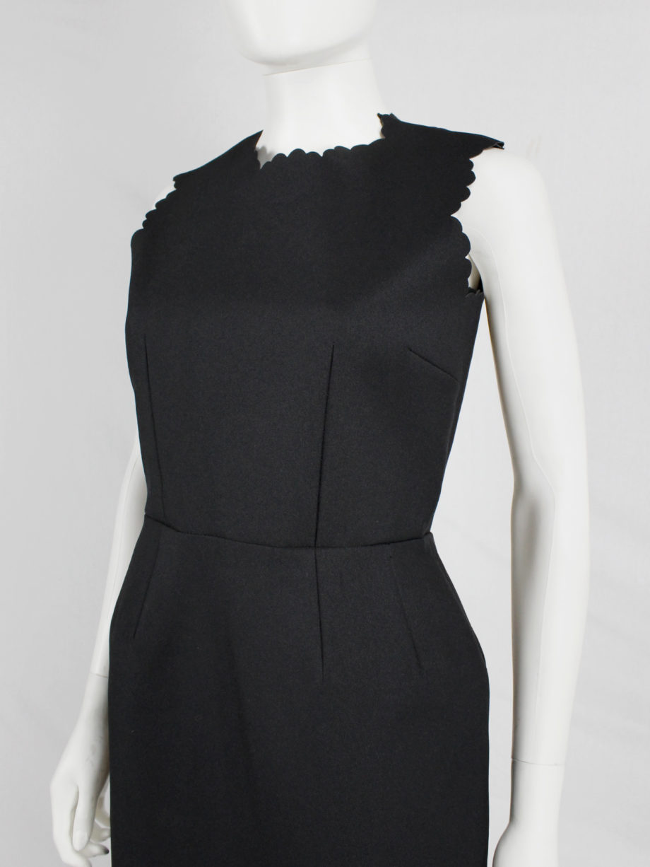 vintage Comme des Garcons black dress with scalloped edges and wider hips spring 1999 (6)