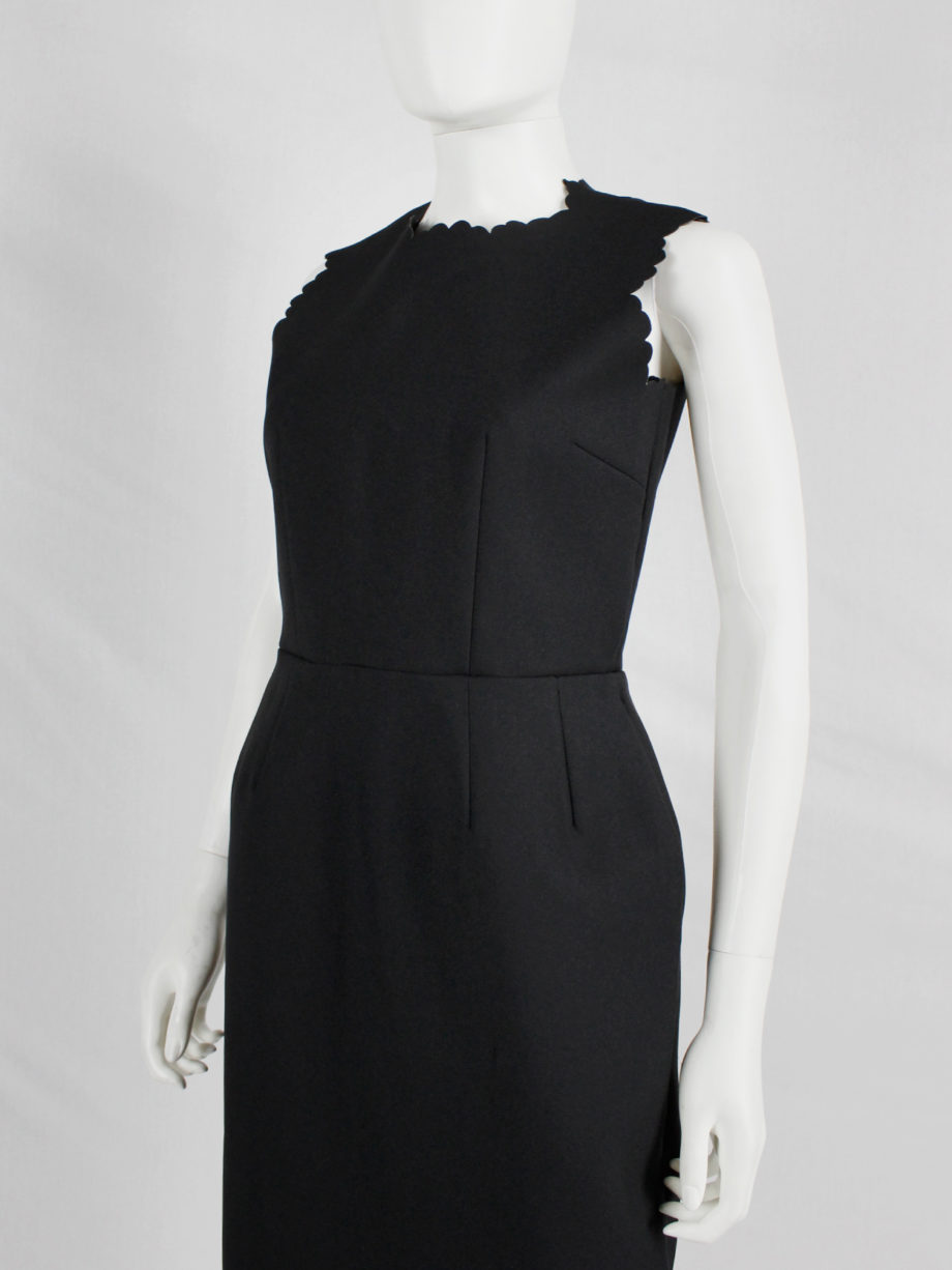 vintage Comme des Garcons black dress with scalloped edges and wider hips spring 1999 (9)