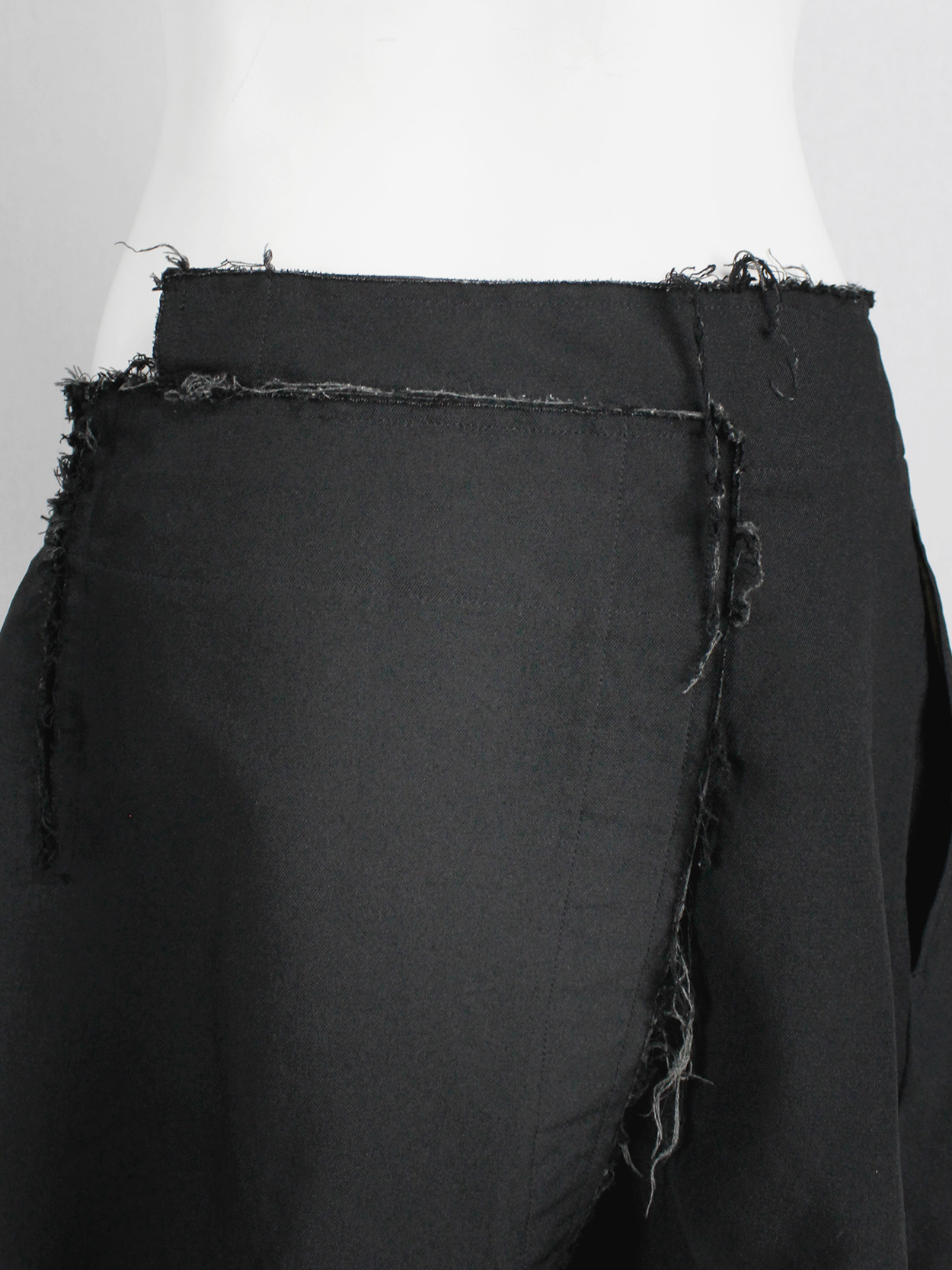 vintage Comme des Garcons dark blue deconstructed trousers with frayed finish (16)