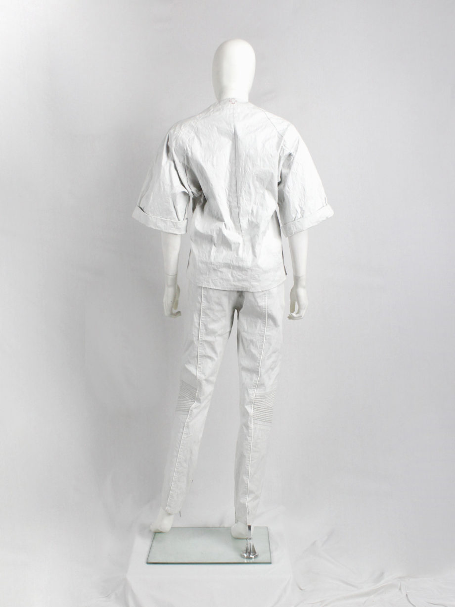 A.F. Vandevorst white motorcycle trousers made of ‘wrinkled paper’ — spring 2016 (3)