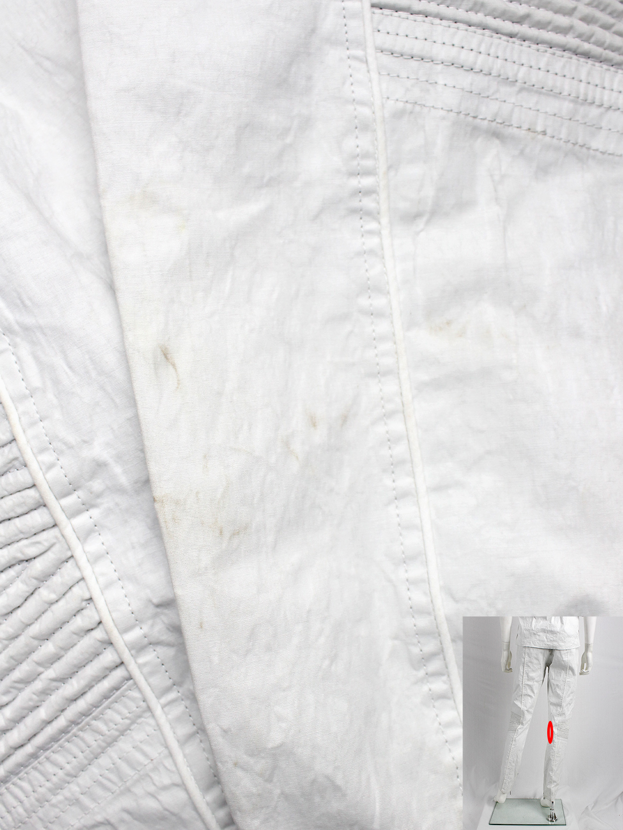 A.F. Vandevorst white motorcycle trousers made of ‘wrinkled paper’ — spring 2016 (7)