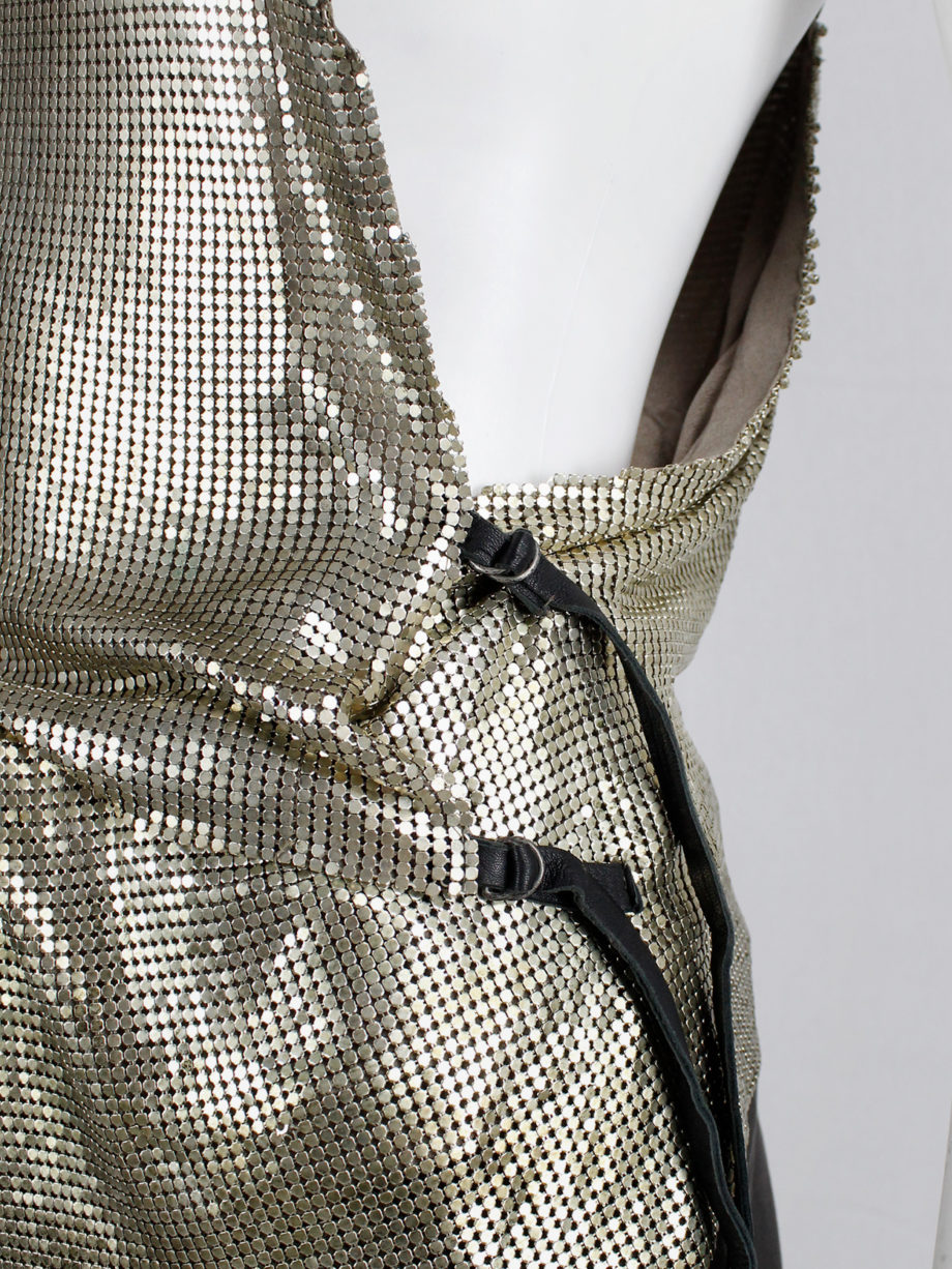 AF Vandevorst gold glowmesh top with open sides and leather strapsspring 2011 (19)