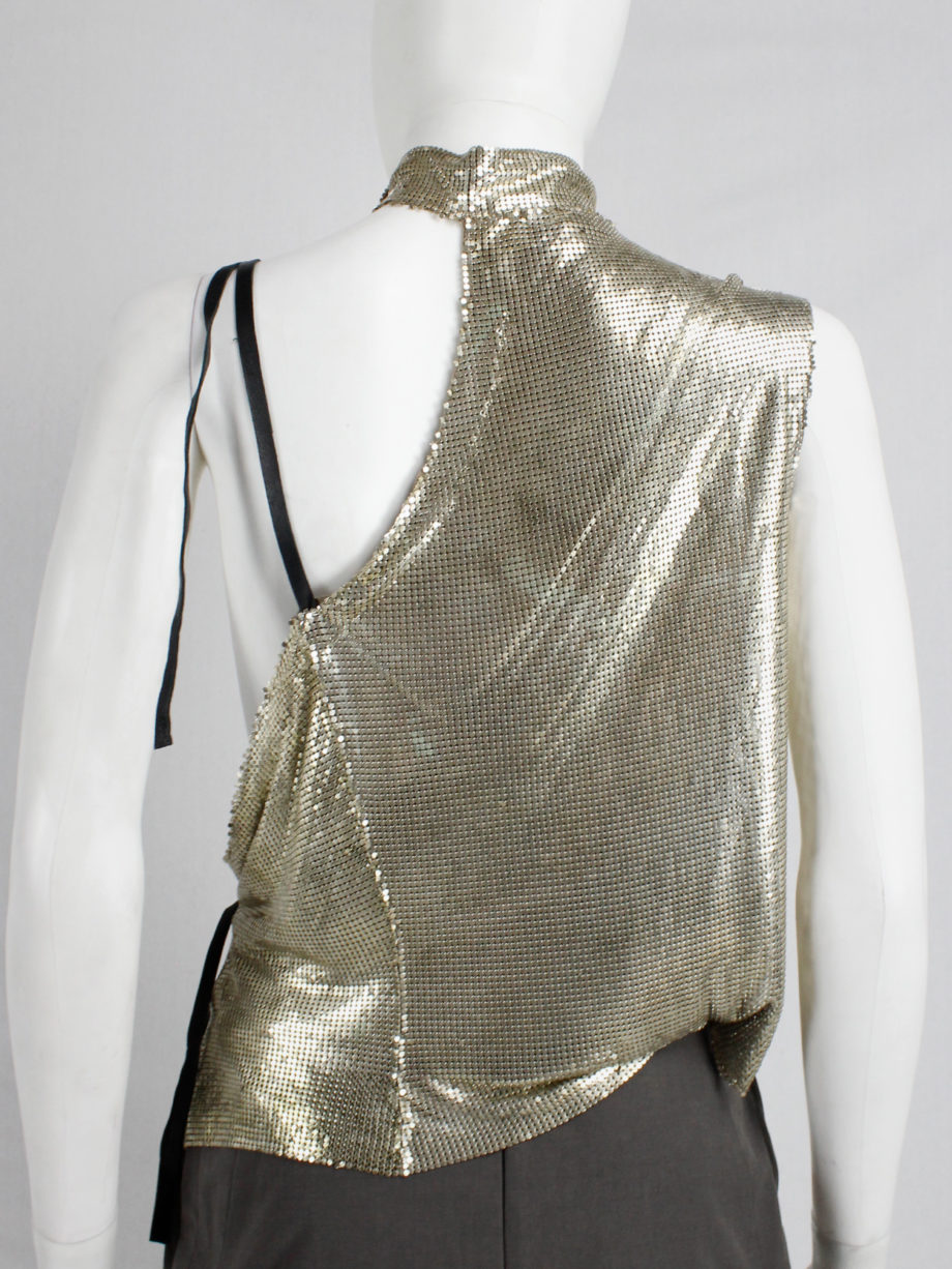 AF Vandevorst gold glowmesh top with open sides and leather strapsspring 2011 (21)