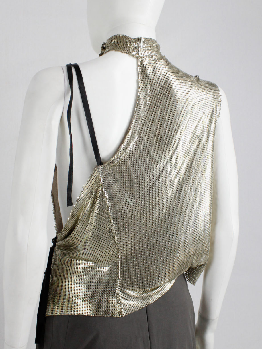 AF Vandevorst gold glowmesh top with open sides and leather strapsspring 2011 (3)