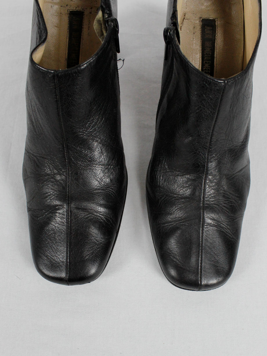 Ann Demeulemeester black below-ankle boots with banana heel 1990s 90s (14)