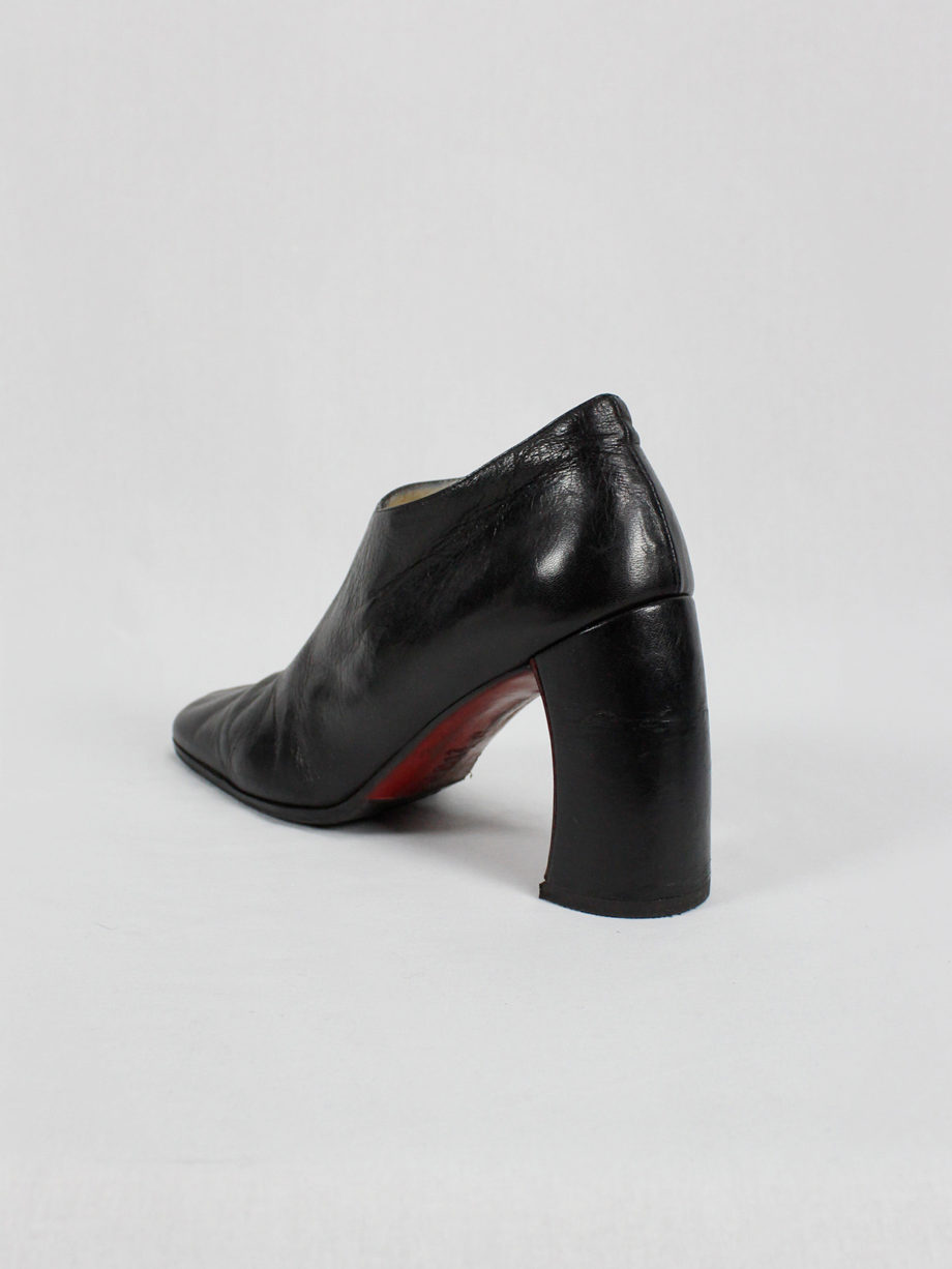 Ann Demeulemeester black below-ankle boots with banana heel 1990s 90s (9)