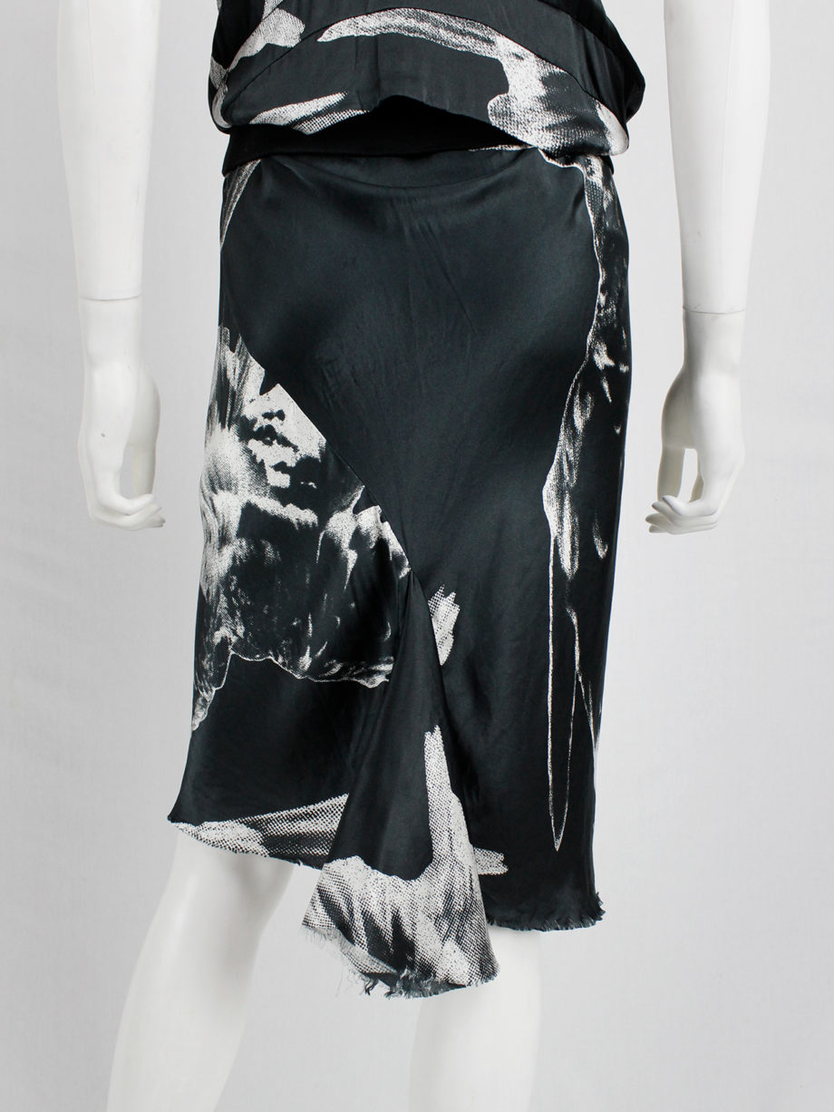 Ann Demeulemeester black bird print dress with standing neckline spring 2010 (11)
