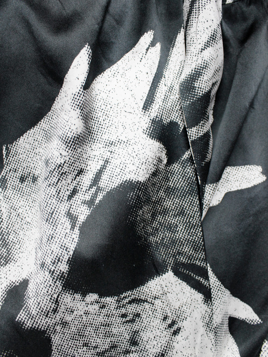 Ann Demeulemeester black bird print dress with standing neckline spring 2010 (14)