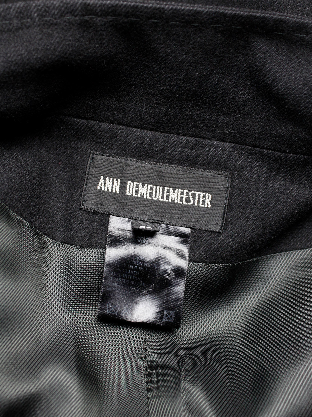 Ann Demeulemeester black double breasted military-style coat — fall ...