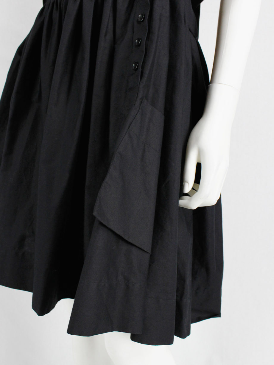 Bernhard Willhelm black babydoll dress made of a deconstructed shirt spring 2012 (11)