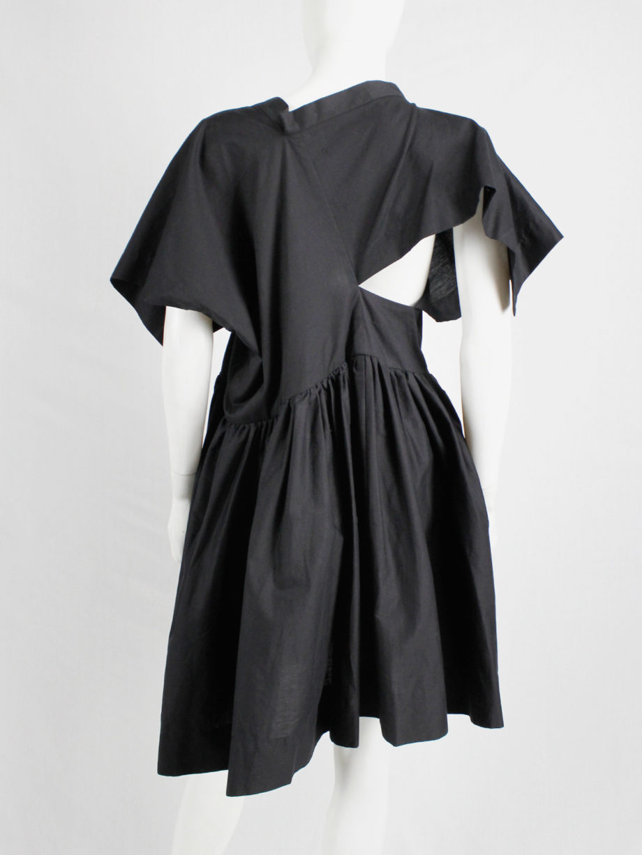 Bernhard Willhelm black babydoll dress made of a deconstructed shirt spring 2012 (12)