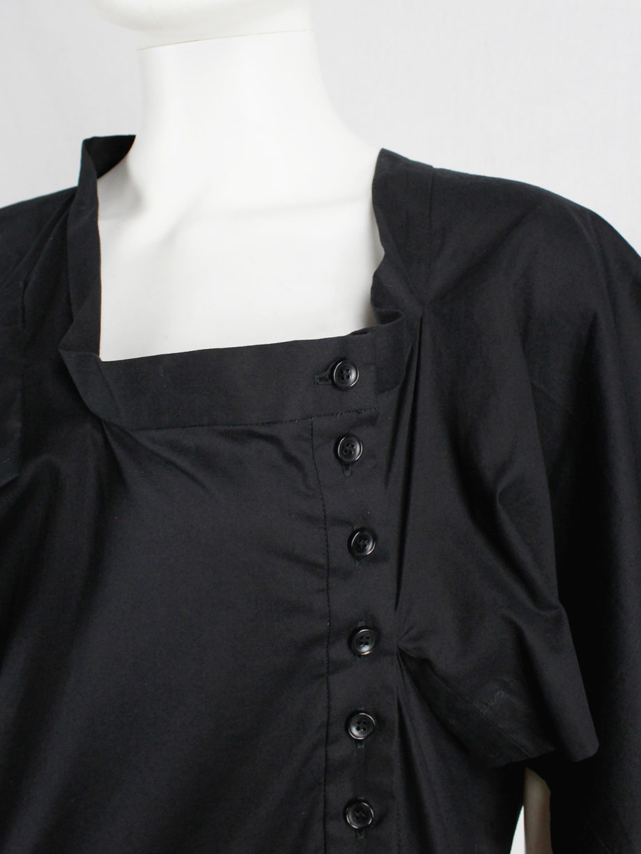 Bernhard Willhelm black babydoll dress made of a deconstructed shirt spring 2012 (3)