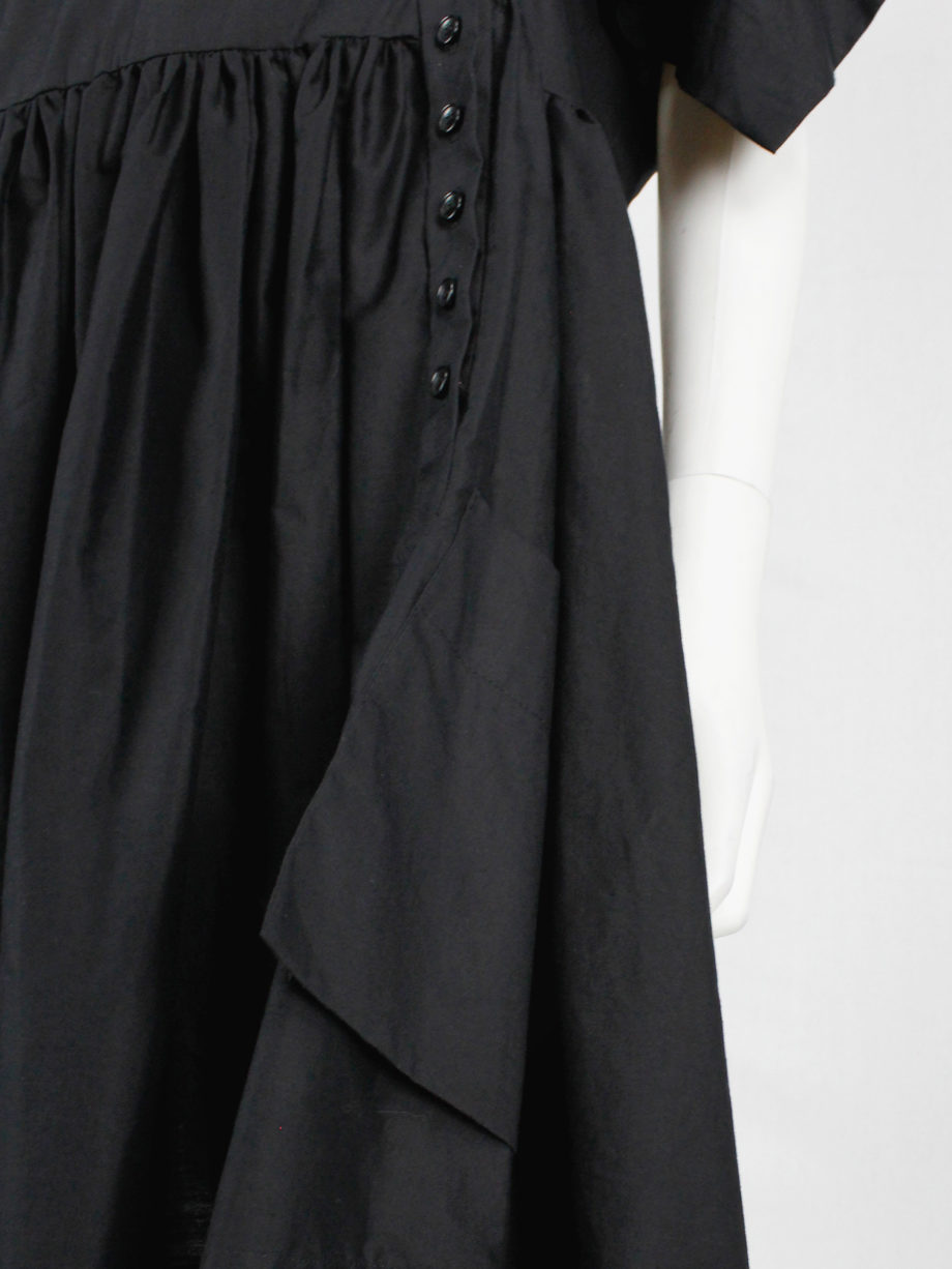 Bernhard Willhelm black babydoll dress made of a deconstructed shirt spring 2012 (4)