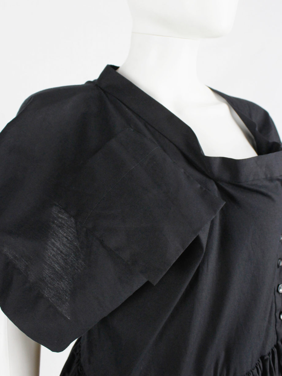 Bernhard Willhelm black babydoll dress made of a deconstructed shirt spring 2012 (6)