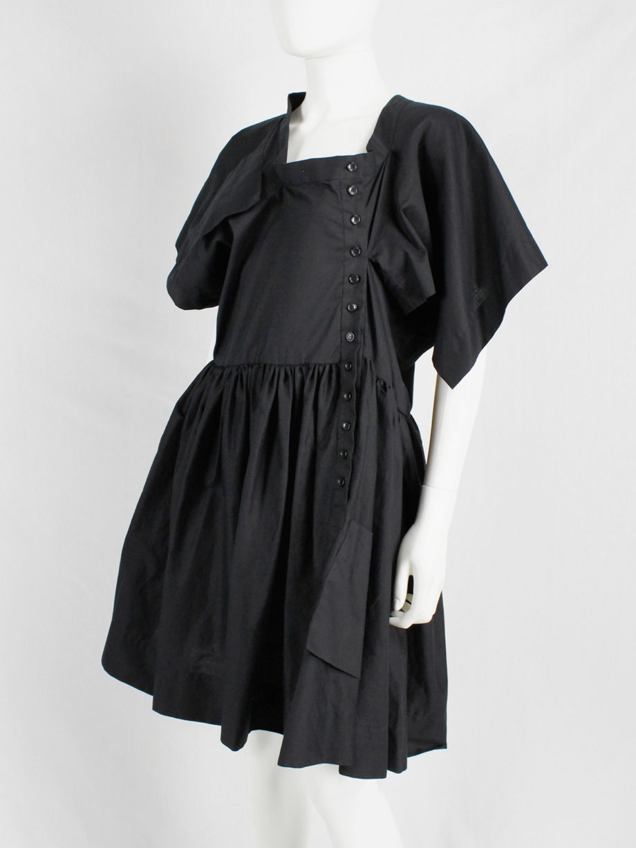 Bernhard Willhelm black babydoll dress made of a deconstructed shirt spring 2012 (9)